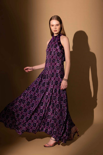 SHARP VIOLET CREPE DRESS