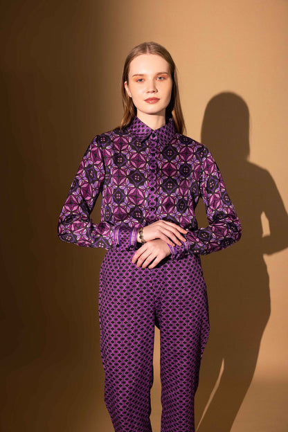 SHARP VIOLET SHIRT AND PANT SET