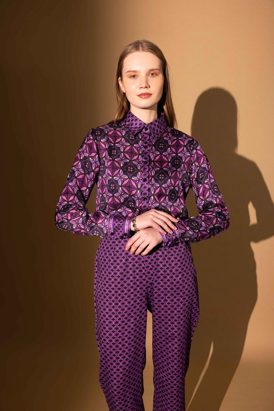 SHARP VIOLET SHIRT AND PANT SET