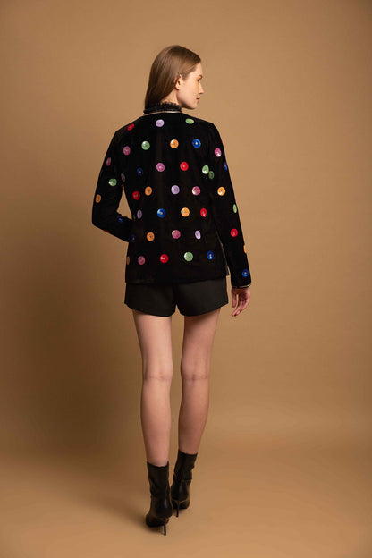 POLKA SEQUENCED VELVET JACKET