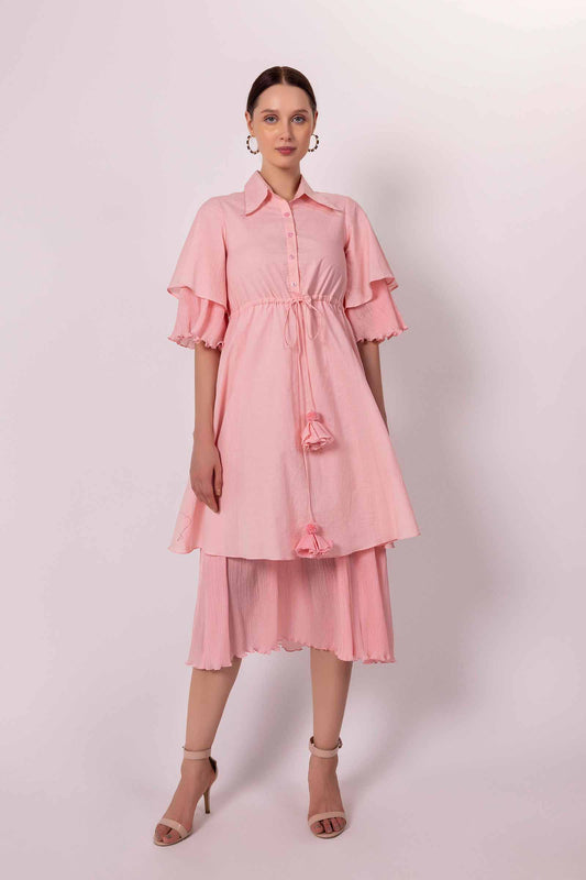 Pink Orchid Waist Tie Dress