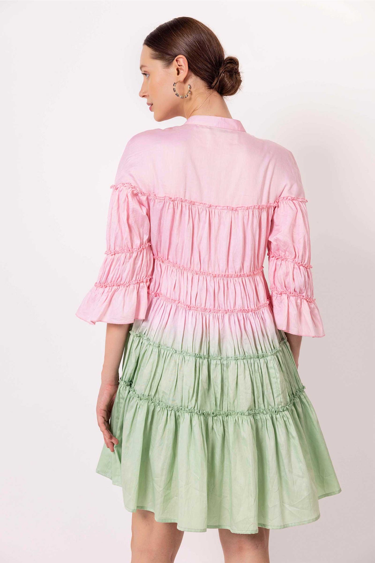 Pink and Jade Lime Tier Dress