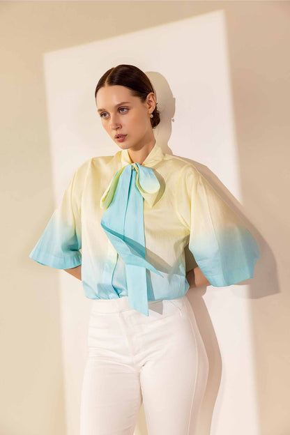 Iris Water Shaded Bow Shirt