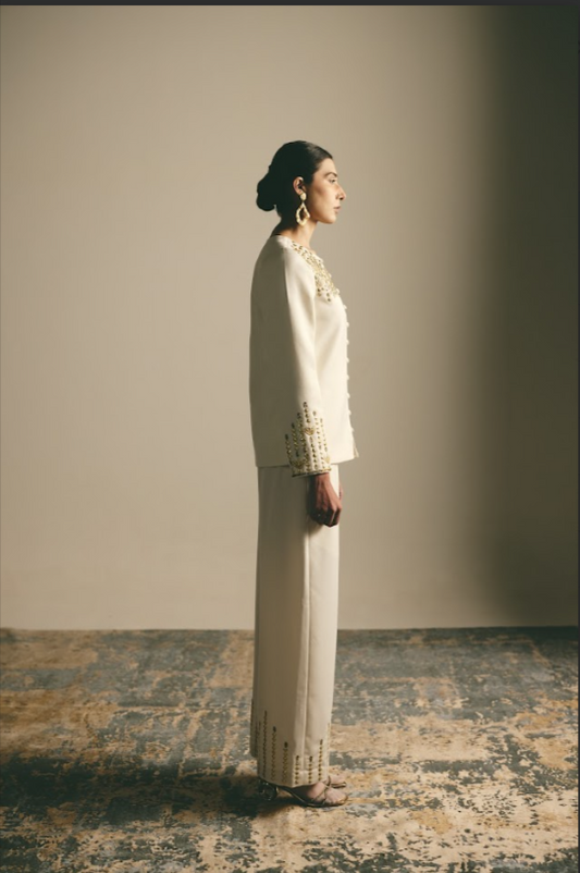 IVORY ASCEND METALLIC CO ORD SET