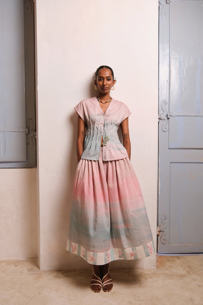 OCEAN MIST GATHERED SKIRT