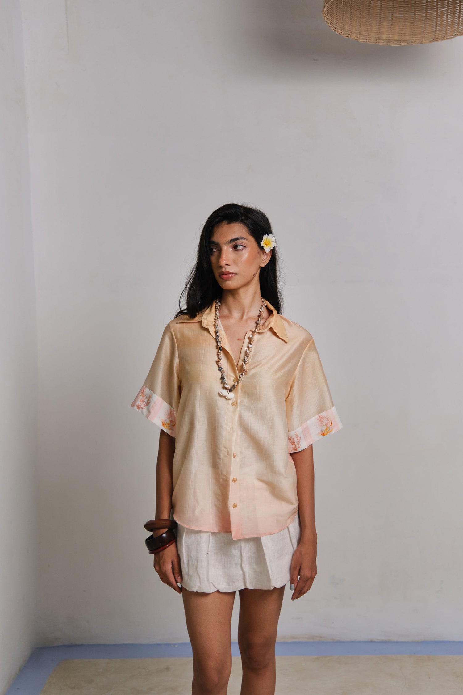 YELLOW REEF SILK SHIRT