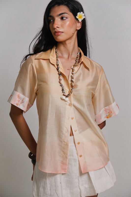 YELLOW REEF SILK SHIRT