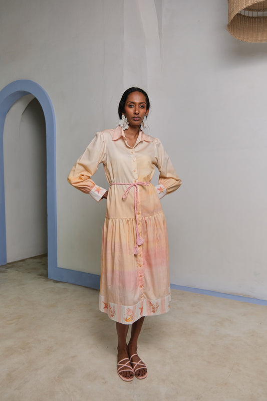 YELLOW REEF SHIRT DRESS