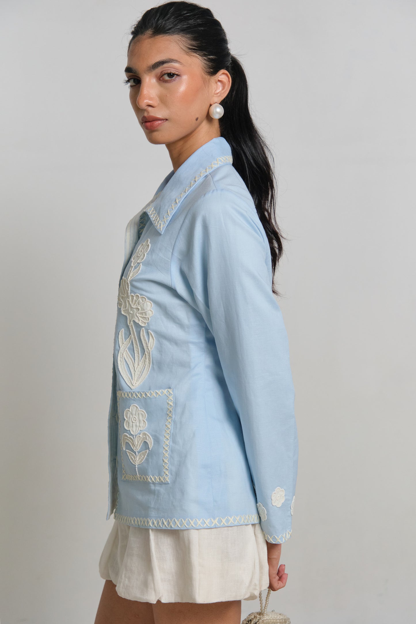AZURE LINEN JACKET