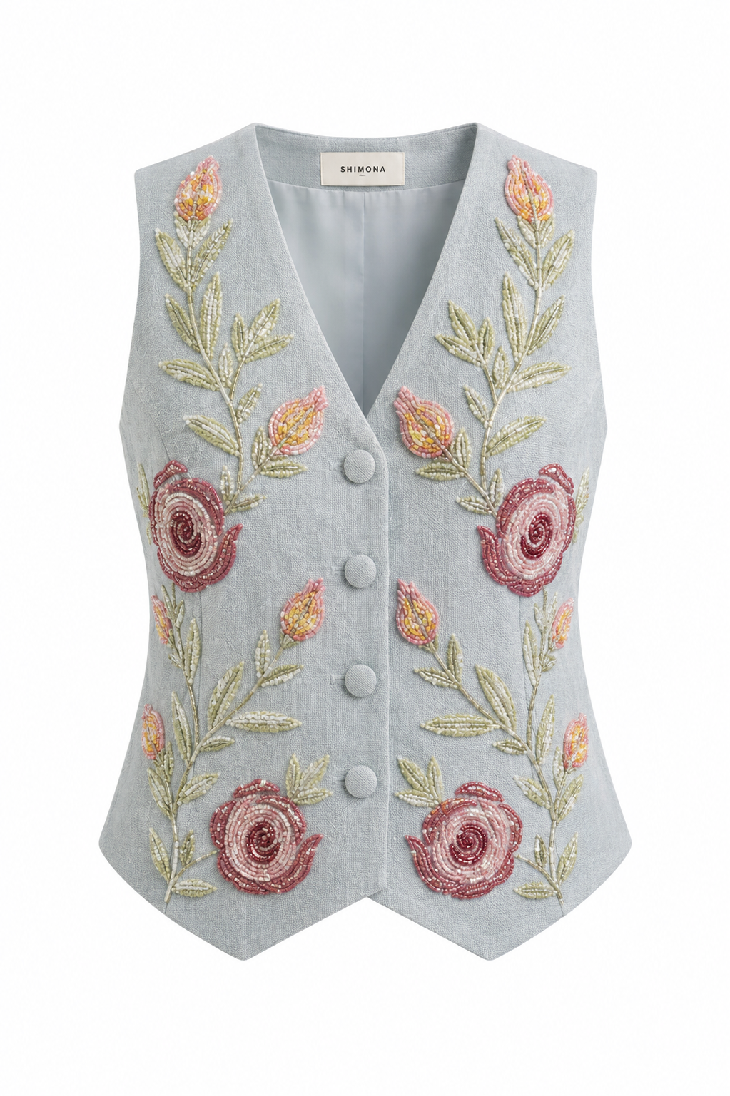 GARDEN OF ROSES DENIM VEST