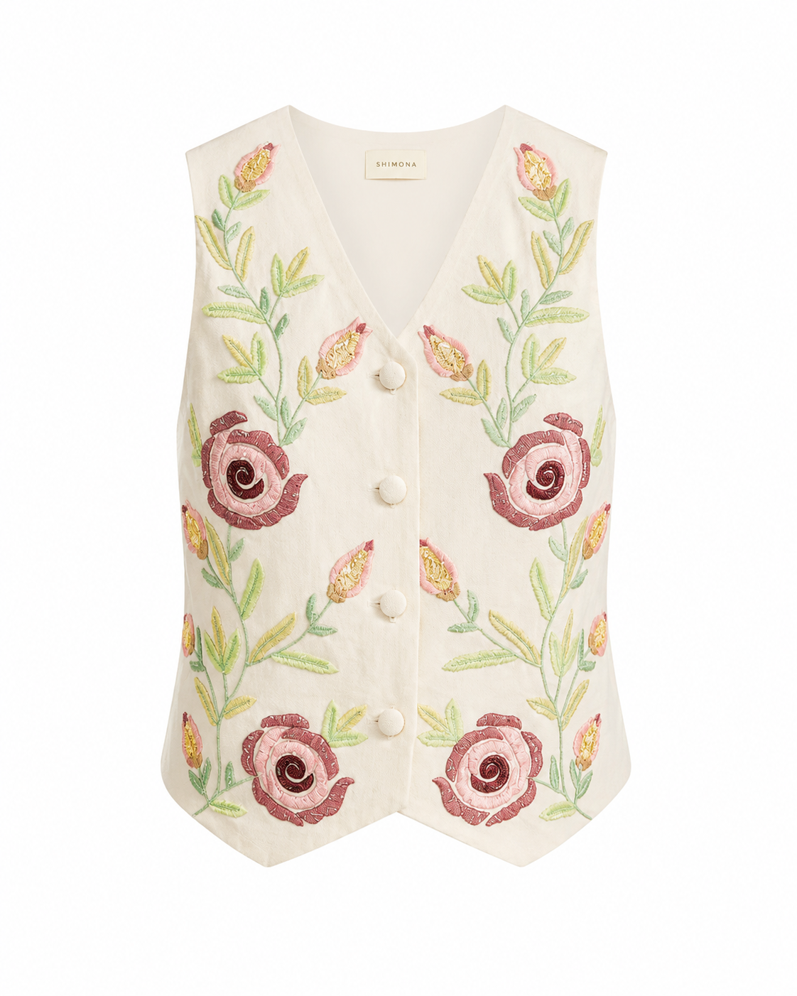 GARDEN OF ROSES VEST - WHITE