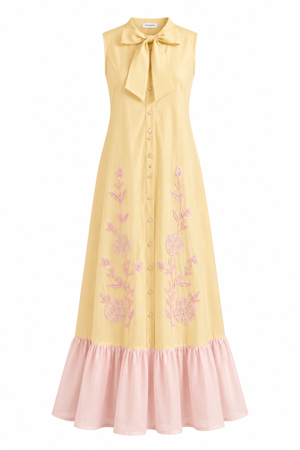 MANGO MIRAGE APPLIQUE DRESS
