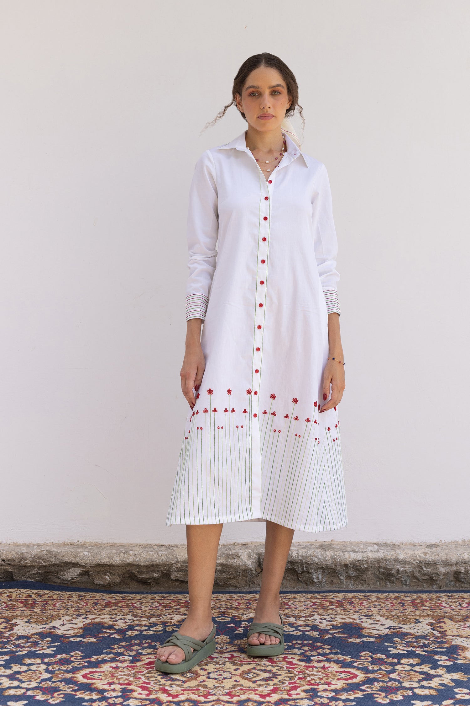 POPPY FLOWER SHIRT DRESS