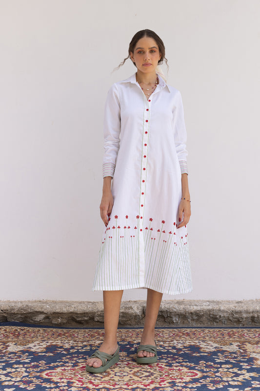 POPPY FLOWER SHIRT DRESS