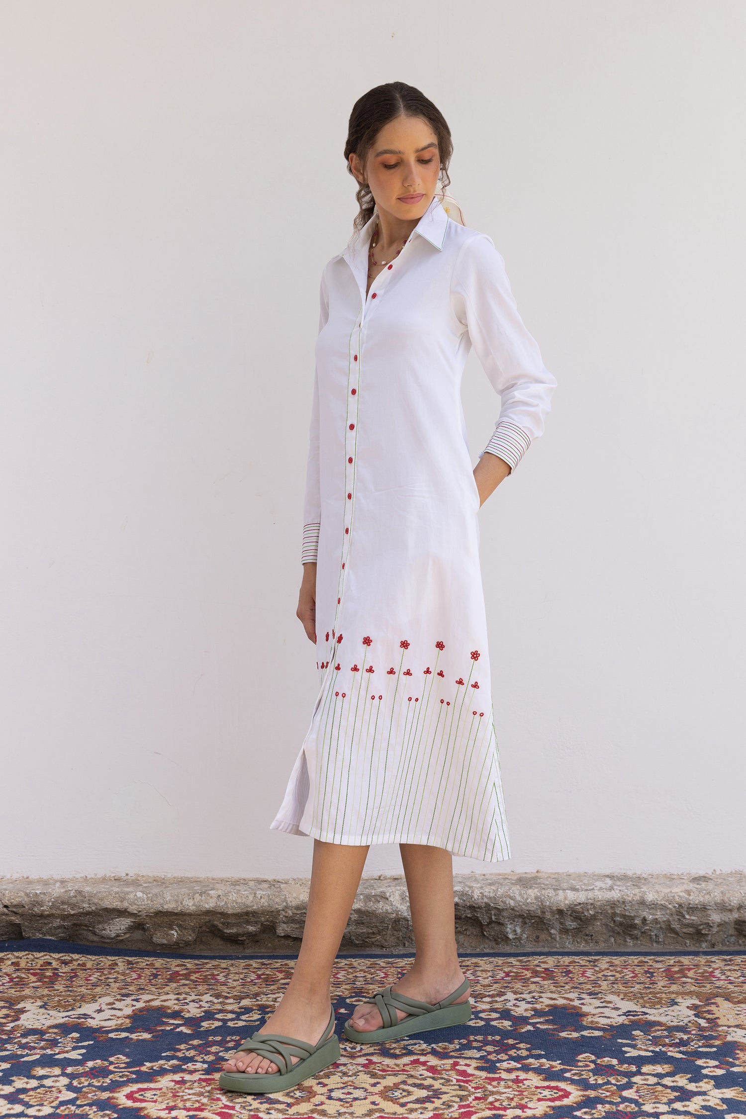 POPPY FLOWER SHIRT DRESS