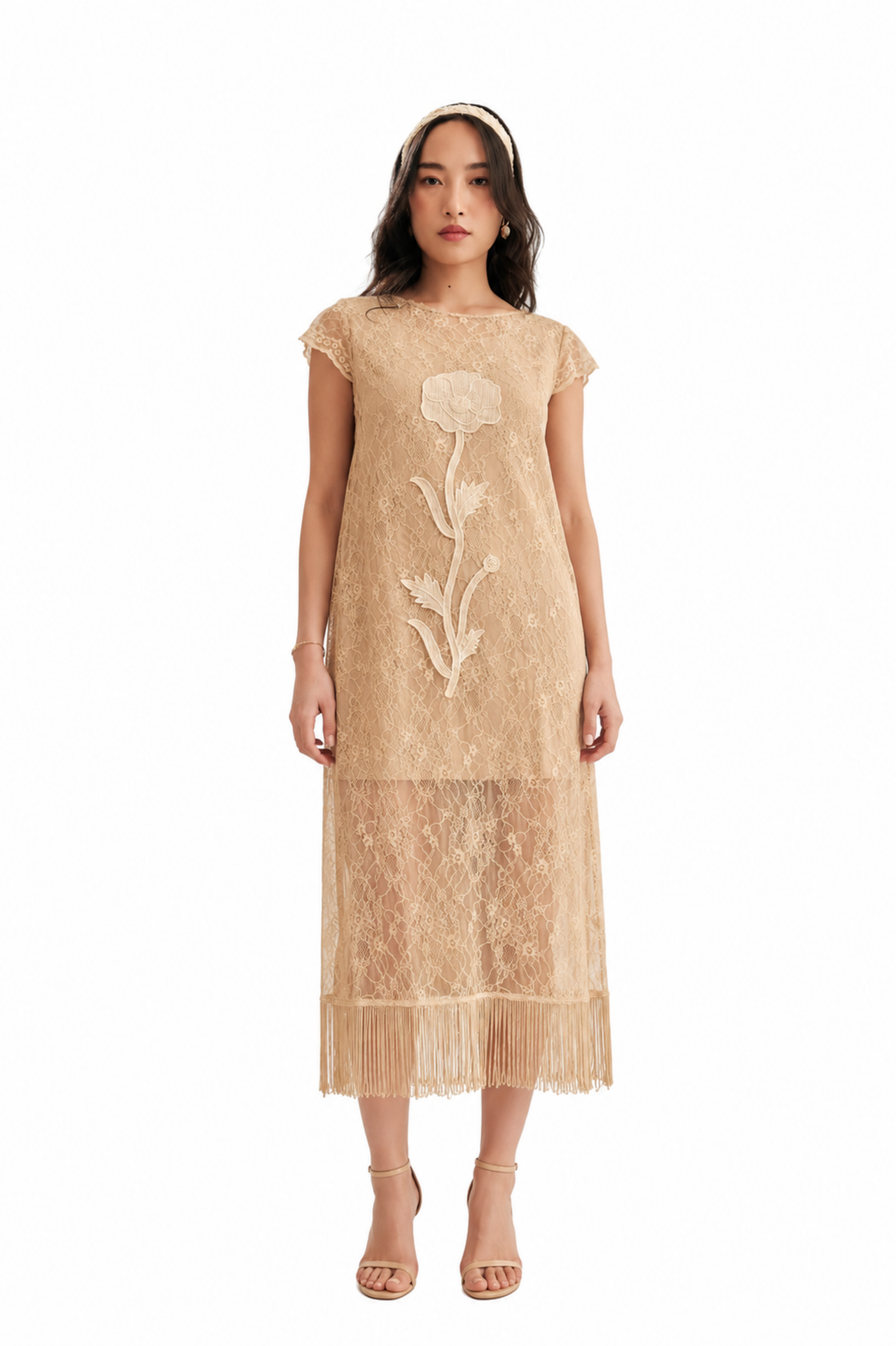 SHEER DESERT FRINGE DRESS