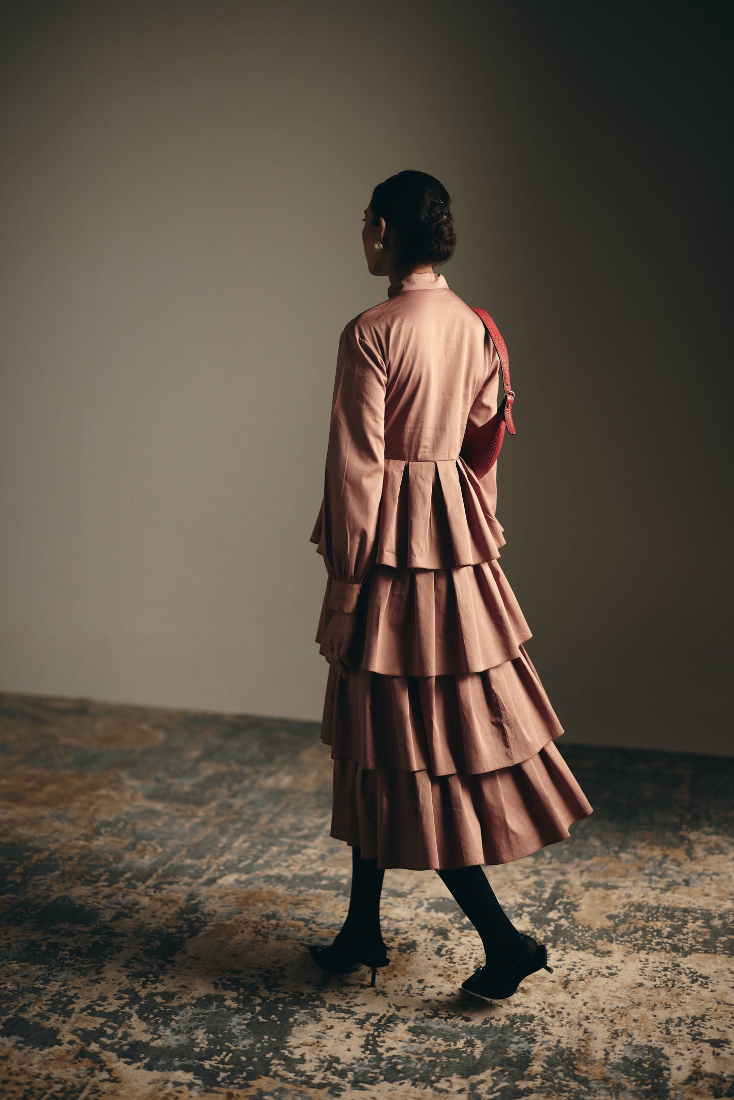 DUST ROSE LAYERED DRESS