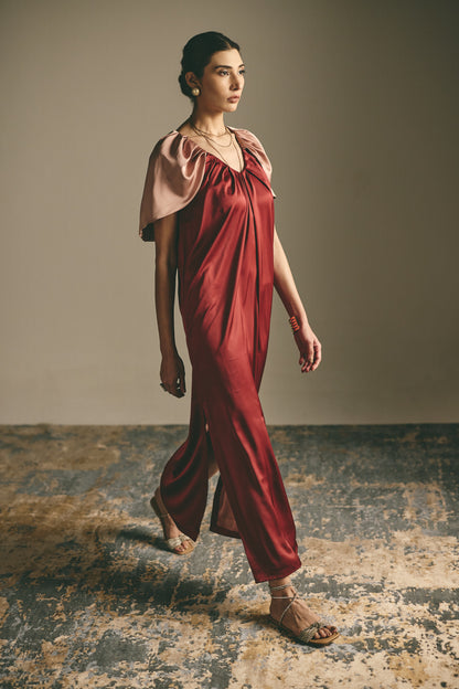 DUST ROSE LAYERED DRESS