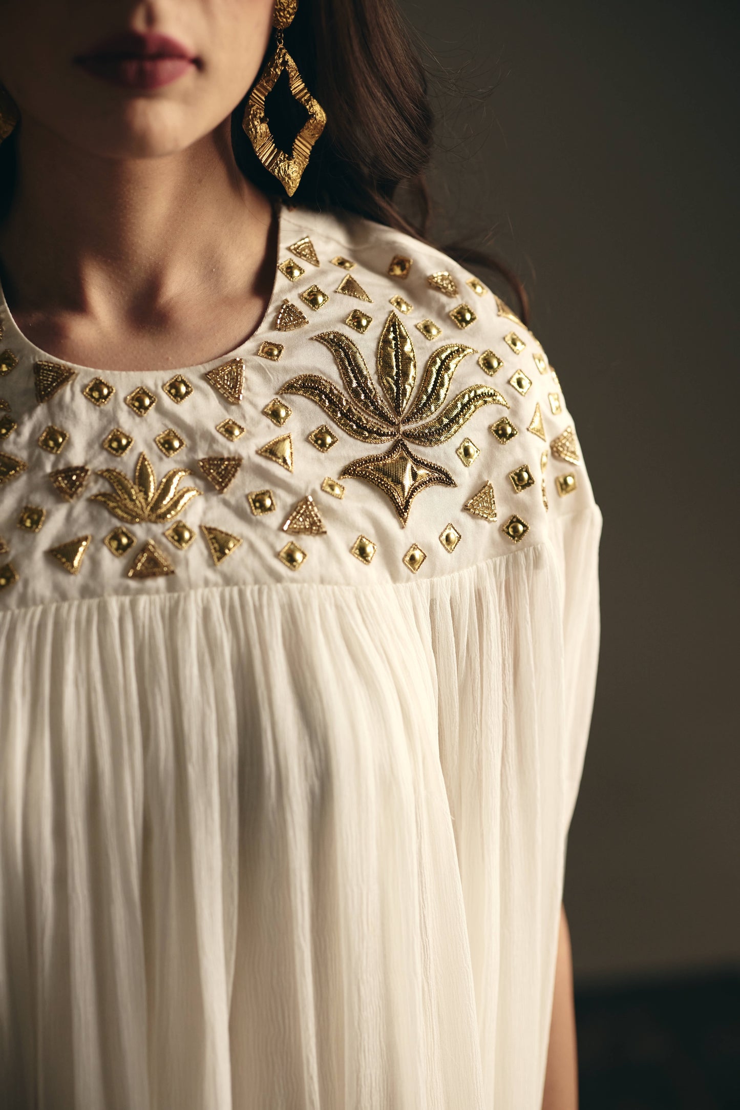 IVORY ASCEND METALLIC GOWN