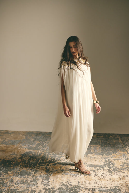 IVORY ASCEND METALLIC GOWN