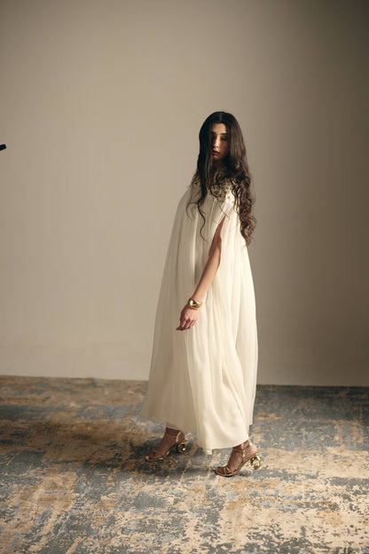 IVORY ASCEND METALLIC GOWN