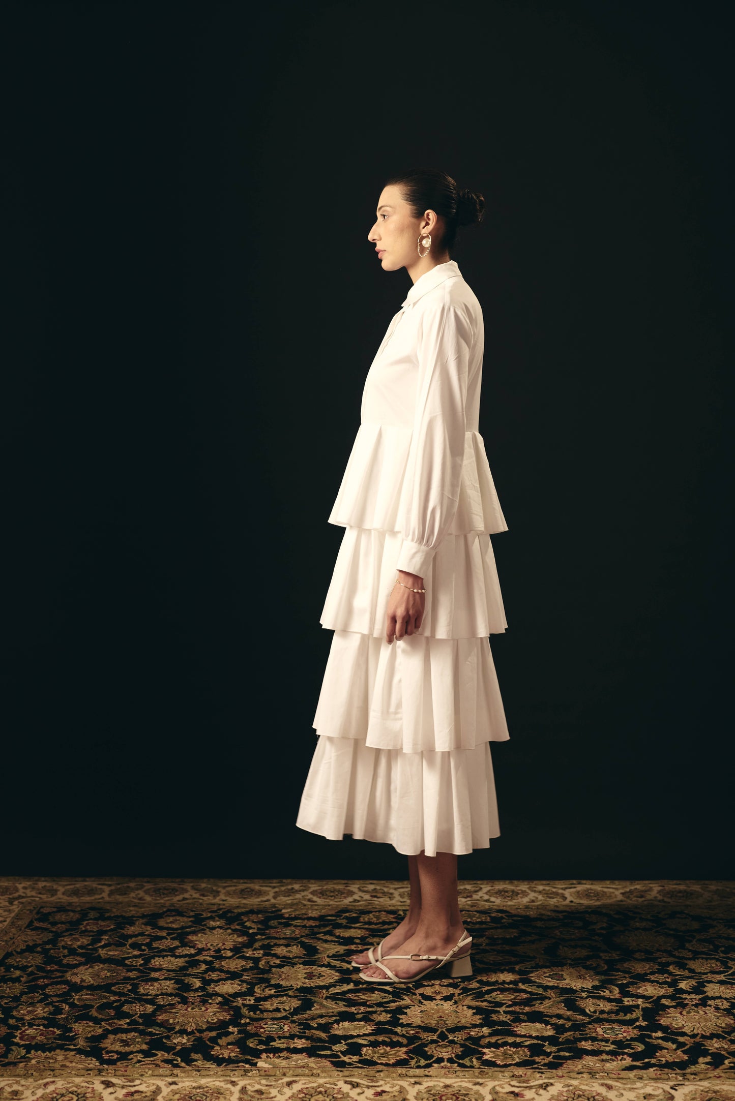 PEARL WHITE LAYERED DRESS