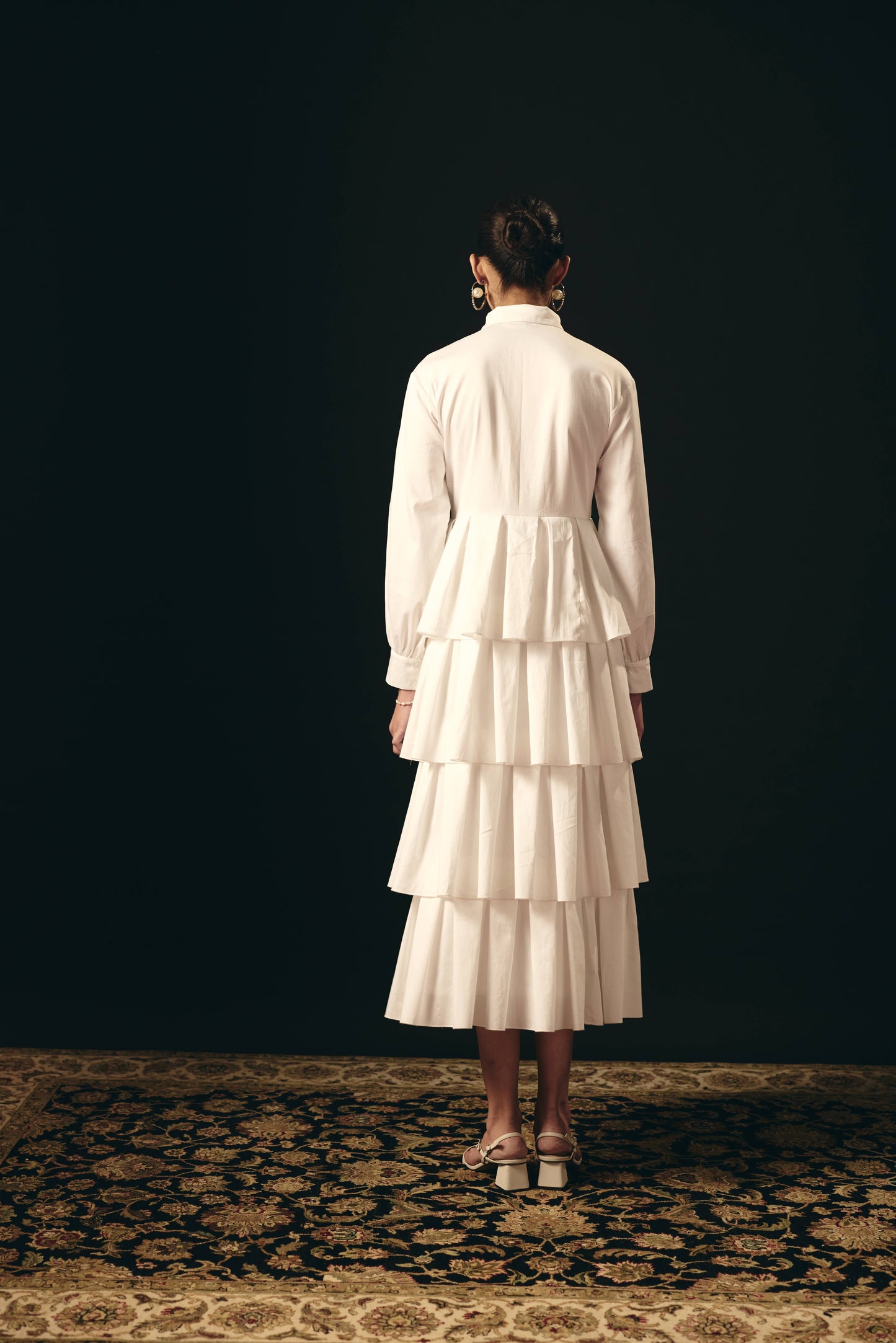 PEARL WHITE LAYERED DRESS