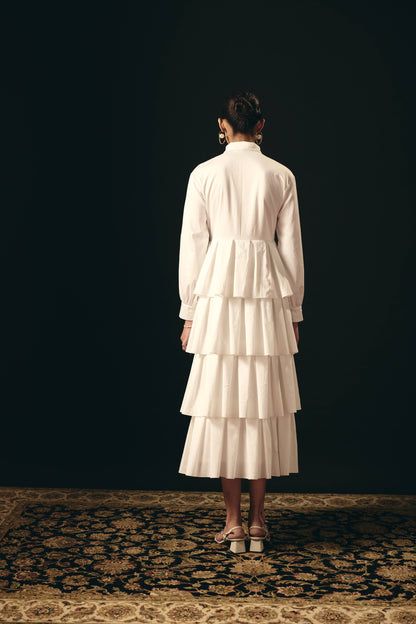 PEARL WHITE LAYERED DRESS