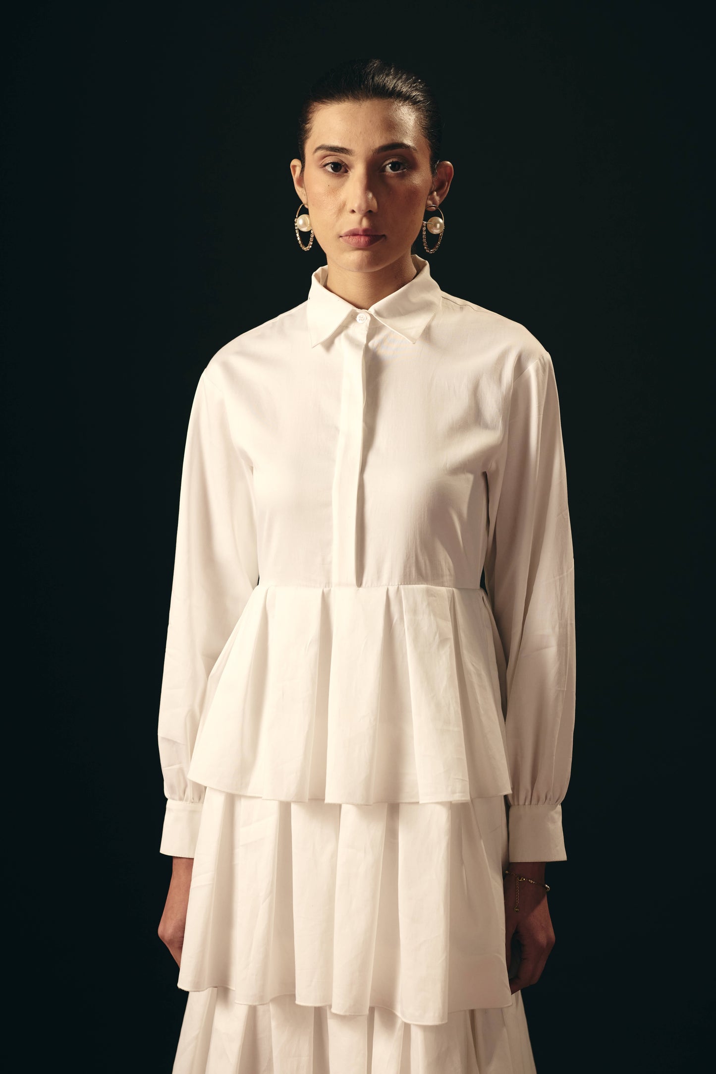 PEARL WHITE LAYERED DRESS