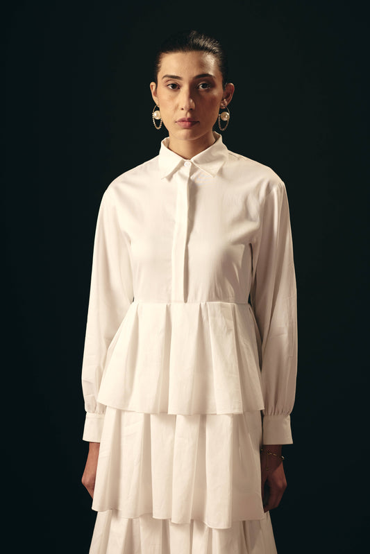 PEARL WHITE LAYERED DRESS