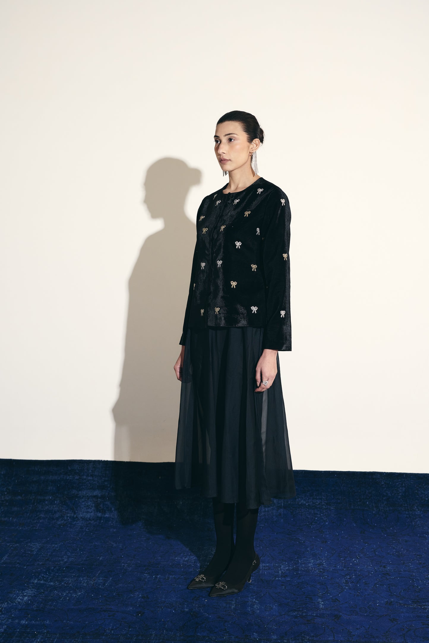 VELVET BLACK BOW JACKET