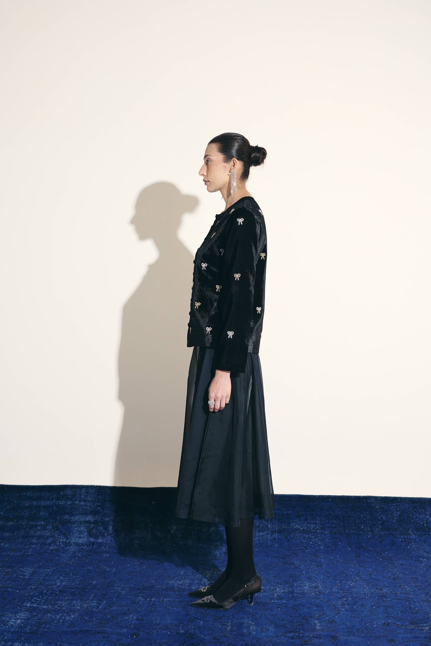 VELVET BLACK BOW JACKET