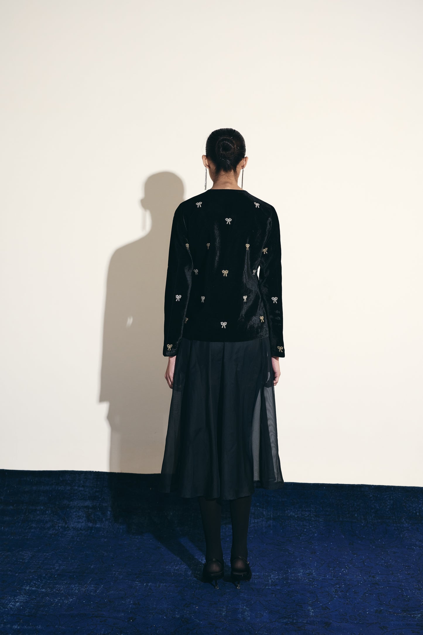 VELVET BLACK BOW JACKET