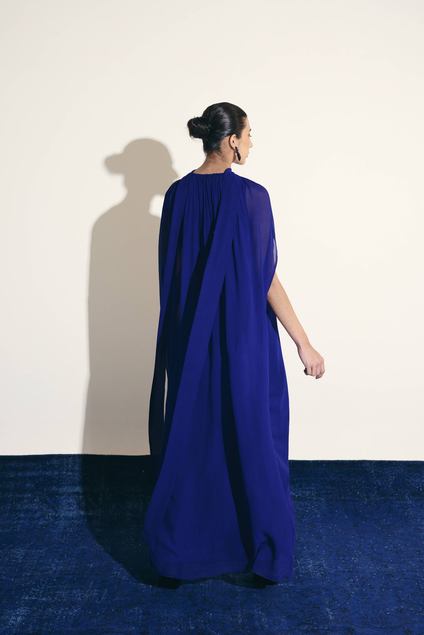 BLUE SAPPHIRE  CHIFFON GOWN