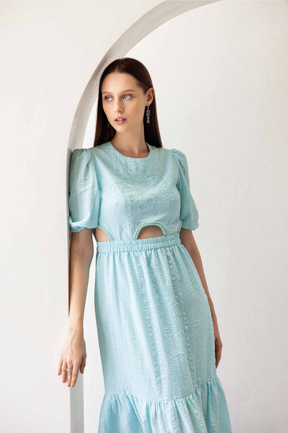 Water Ballet Cut Out Embellished Dress