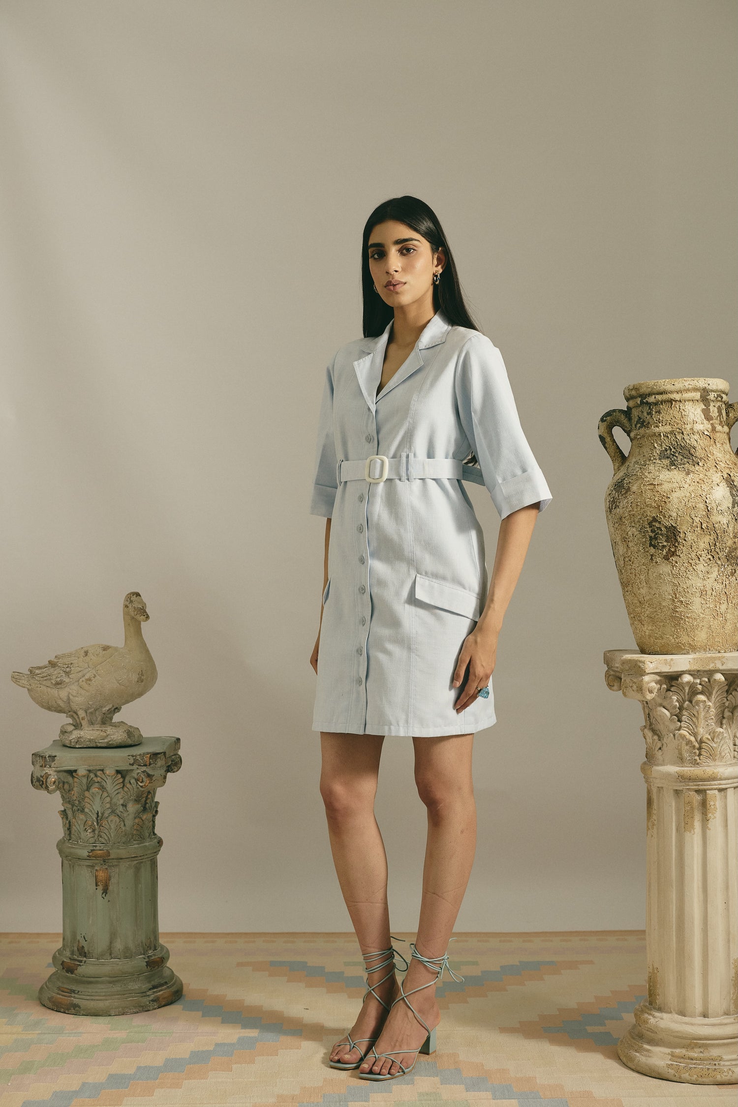 POWDER BLUE TAILORED DRESS