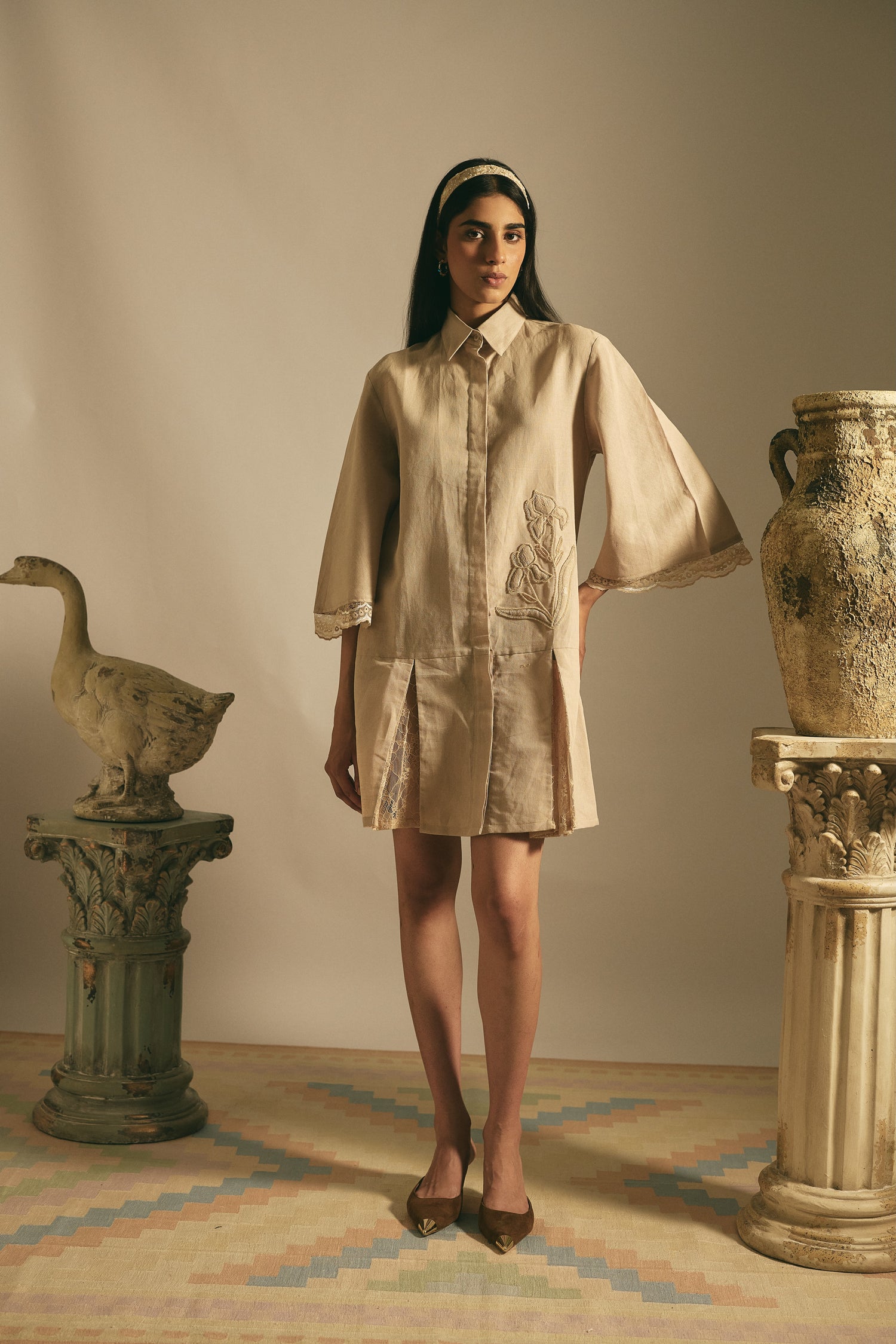 DESERT APPLIQUE SHIRT DRESS