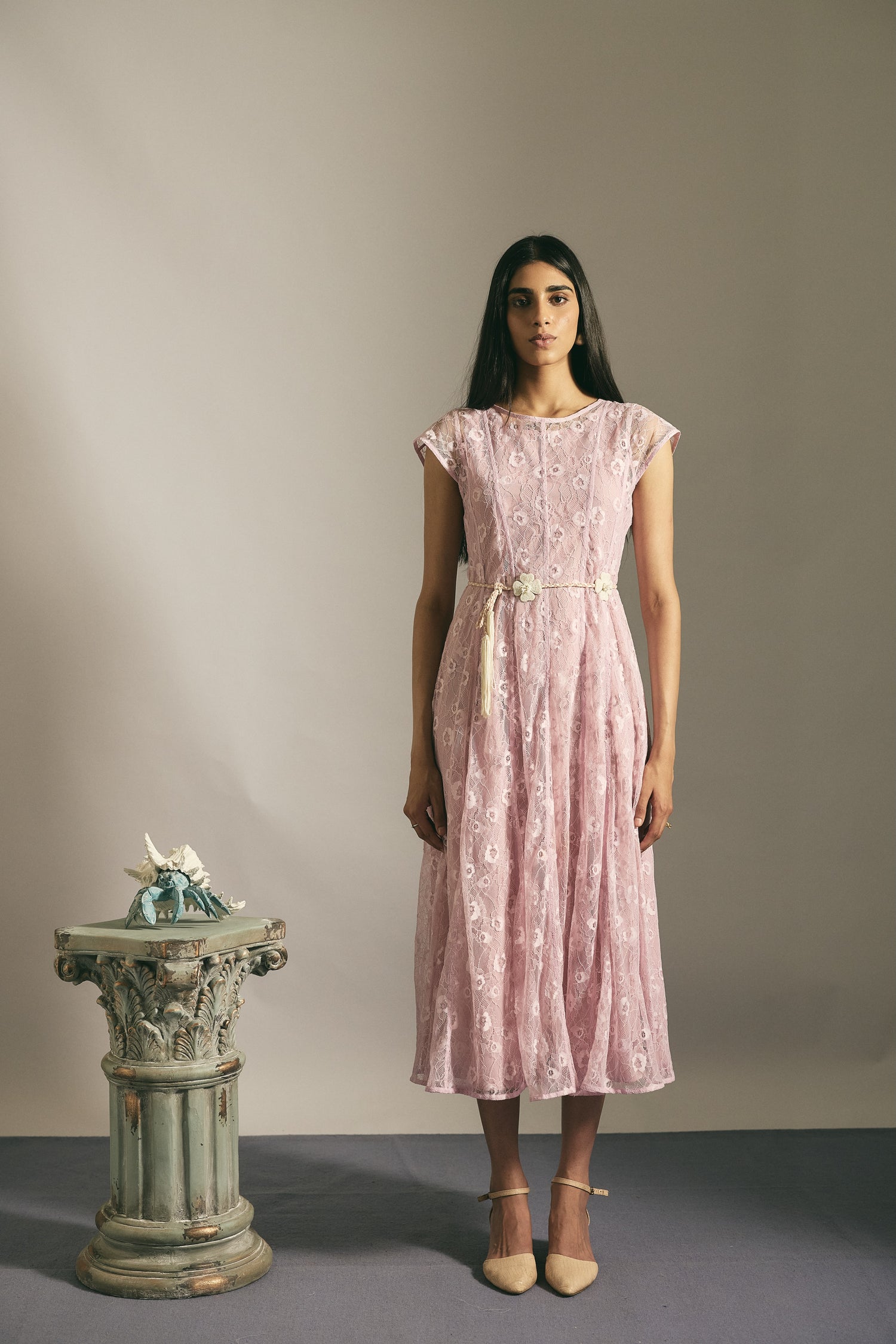 BLUSH PINK PANEL DRESS