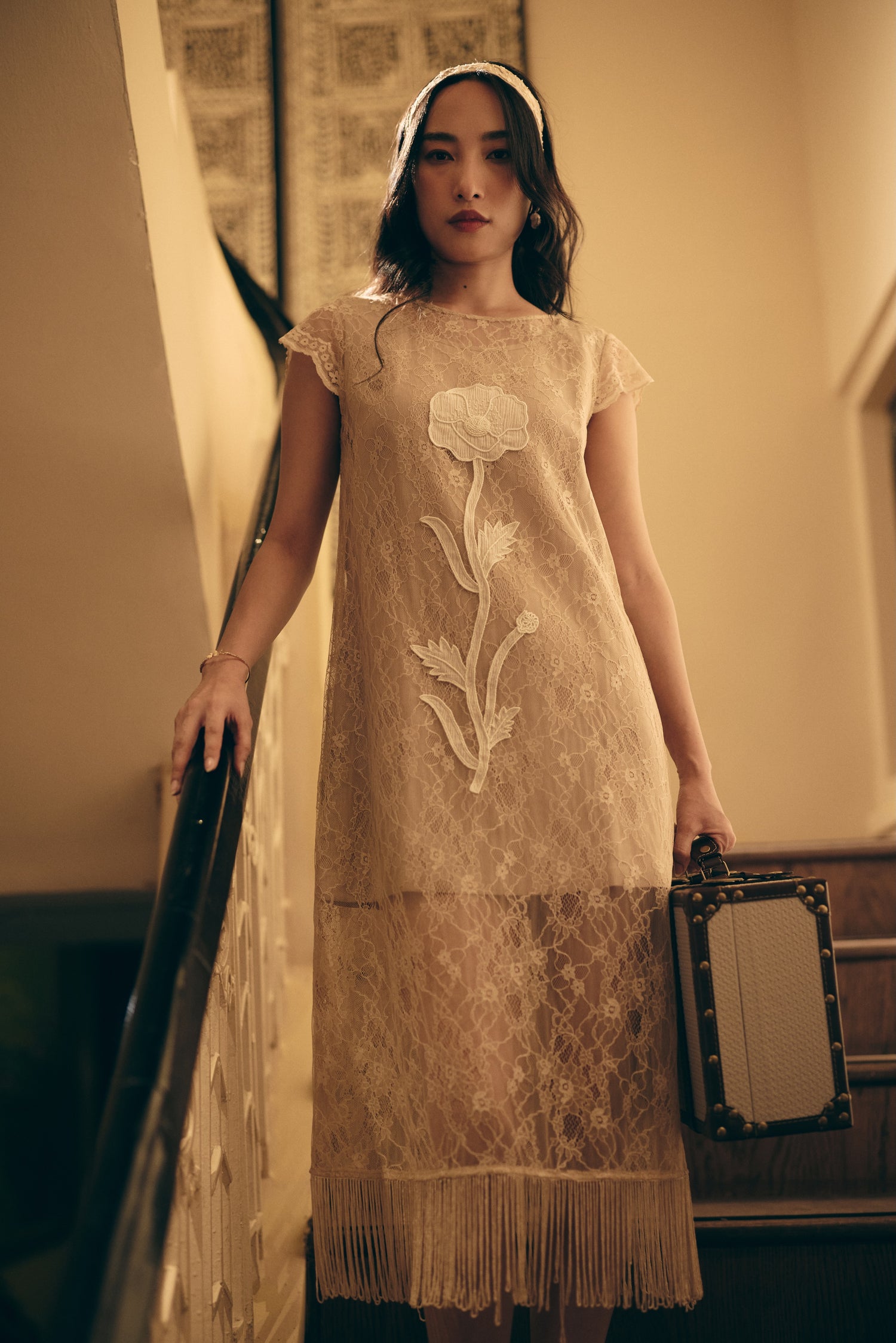 SHEER DESERT FRINGE DRESS