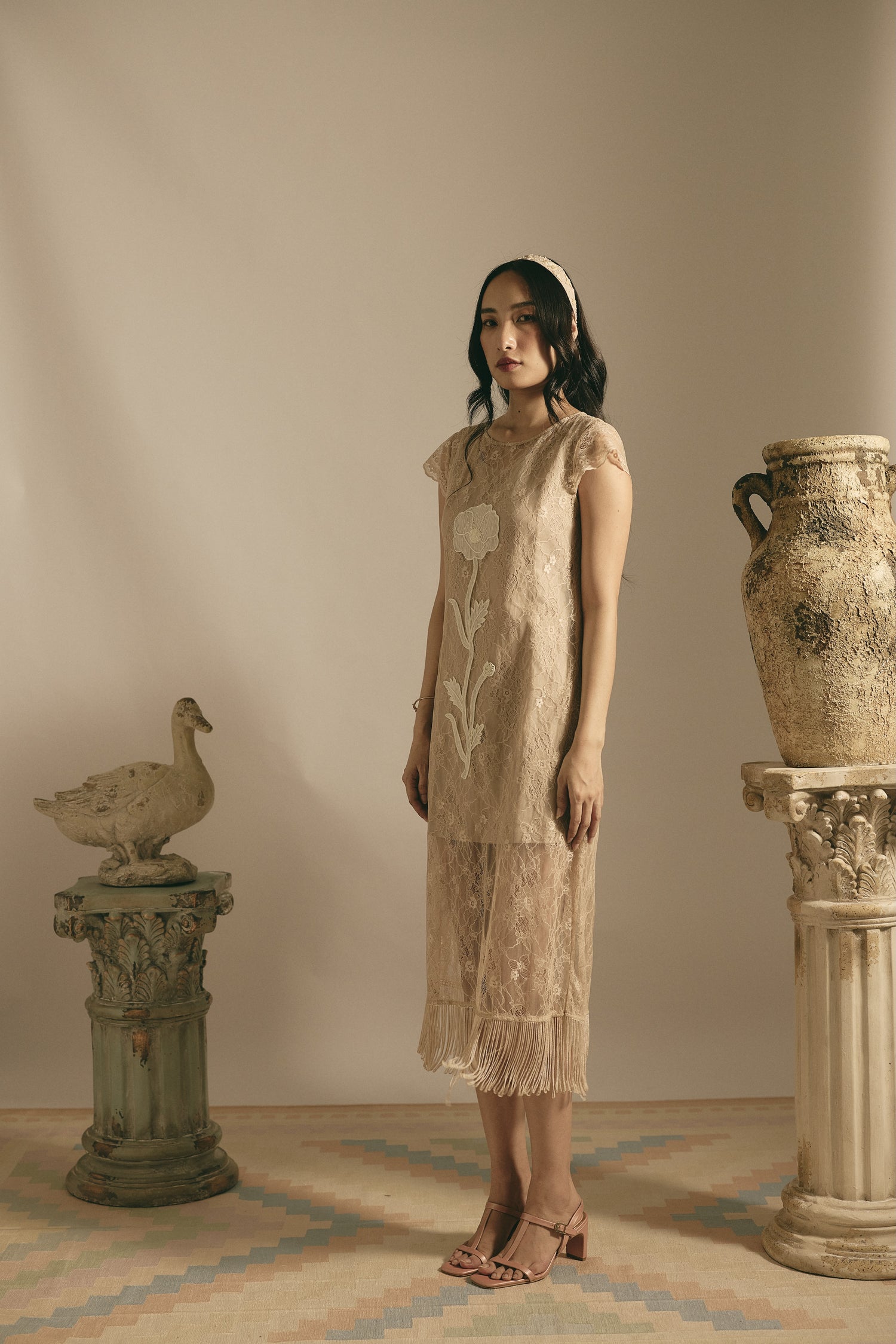 SHEER DESERT FRINGE DRESS