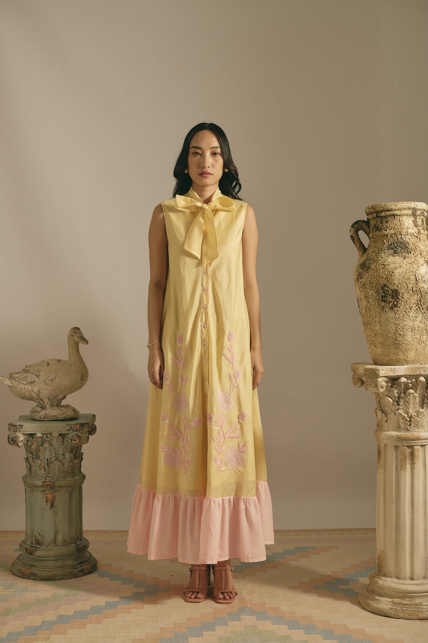 MANGO MIRAGE APPLIQUE DRESS