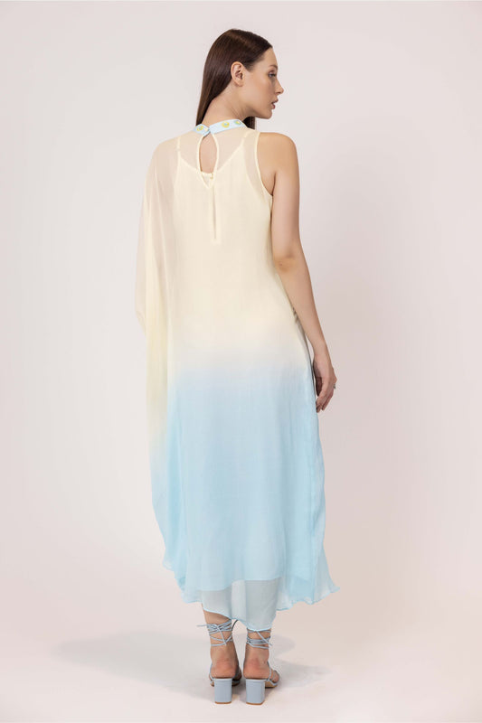Iris Water Shaded Chiffon Kaftan Dress