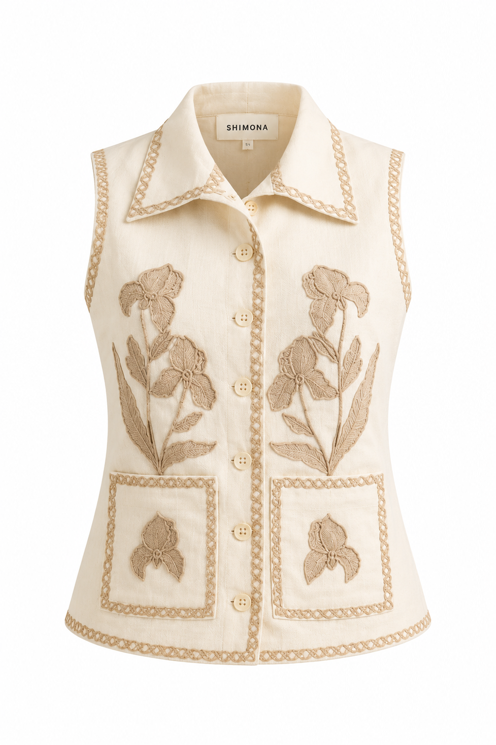 WHITE IRIS APPLIQUE SHACKET